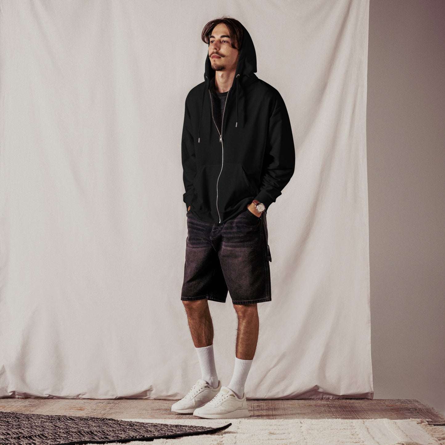 Purpose Unisex Zip Hoodie von Research Merch getragen von einem männlichen Model