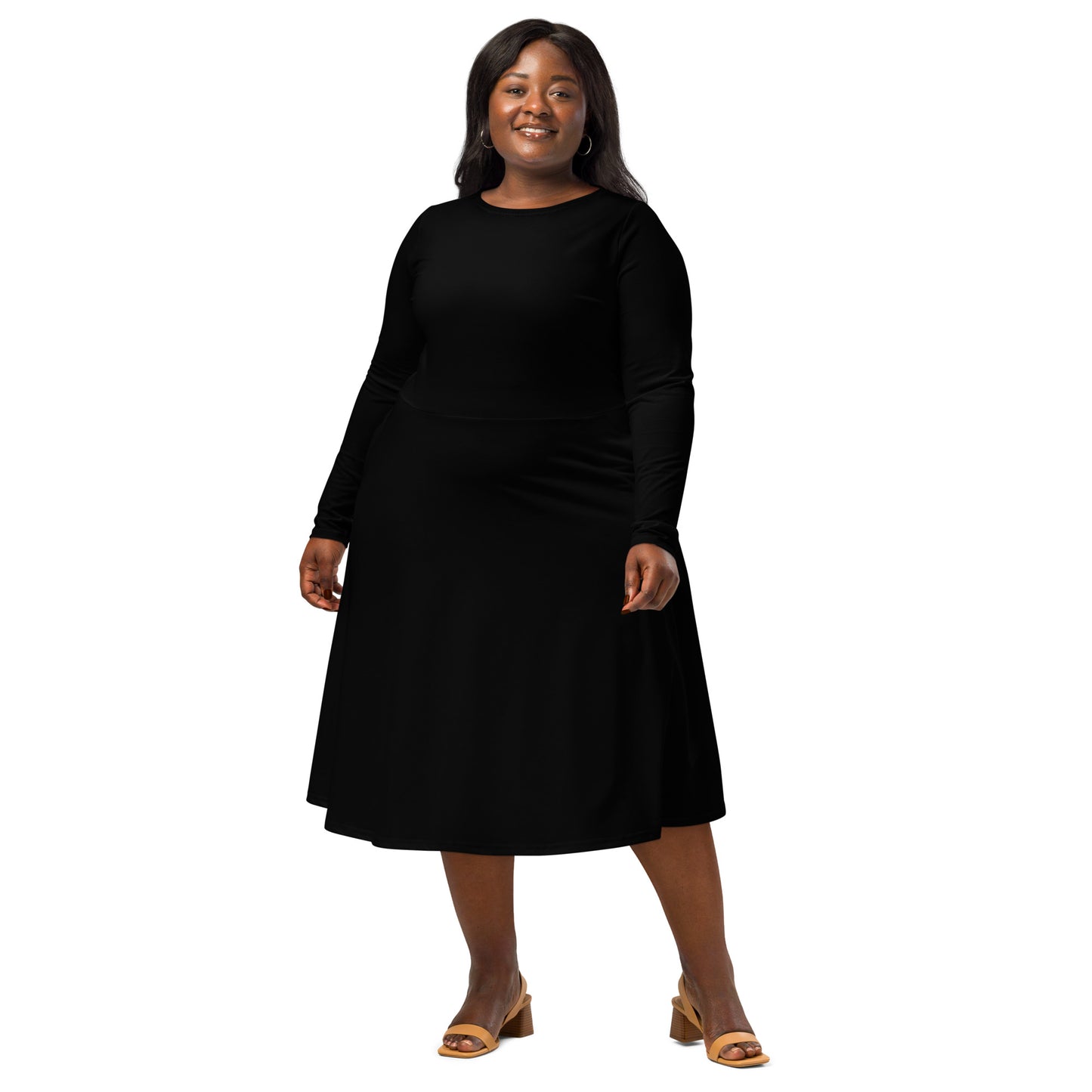 Research Merch Midikleid aus der Purpose Collection in der Frontansicht getragen von einem Plus Size Model