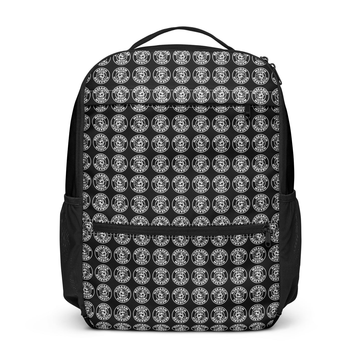 Der Statement Allzweck-Rucksack von Research Merch mit All-Over Print Muster in der Frontansicht