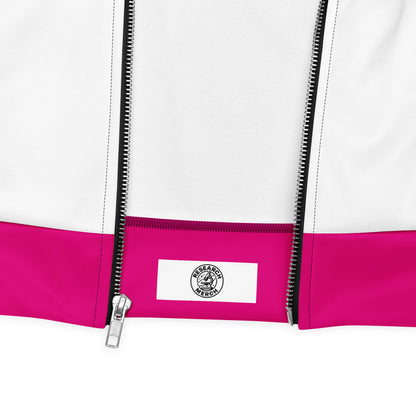 Statement Unisex Bomberjacke Detailansicht von Research Merch Logo im Inneren