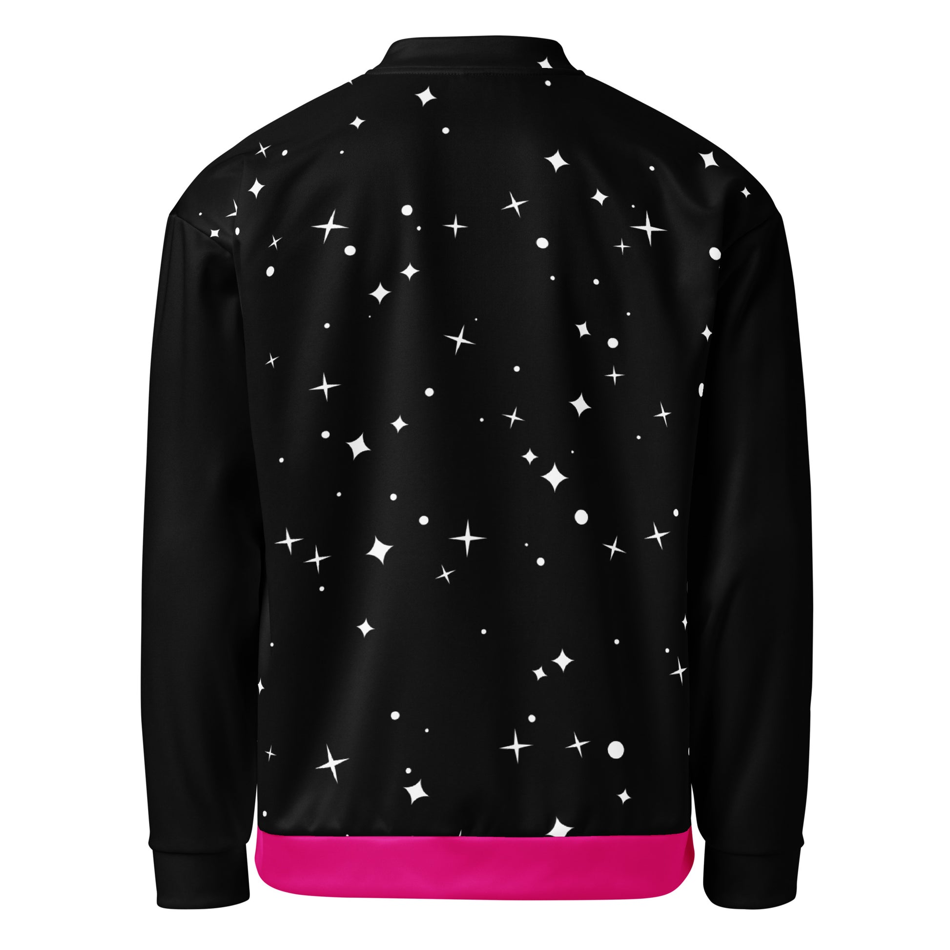 Statement Unisex Bomberjacke Rückansicht mit Sternenmuste