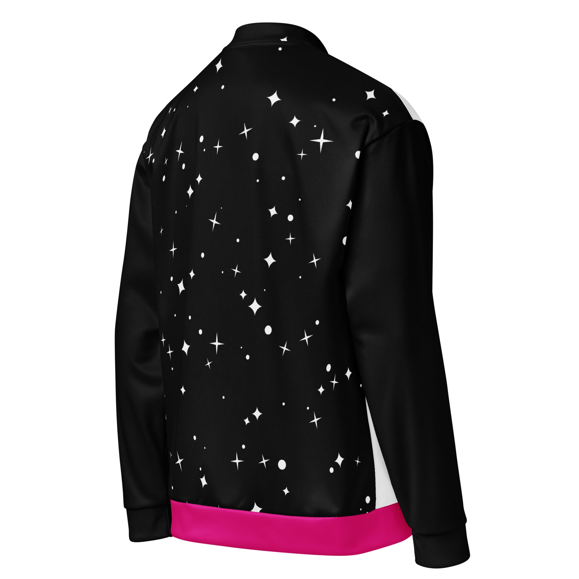 Statement Unisex Bomberjacke Seitenansicht von Hinten mit Sternenmuster